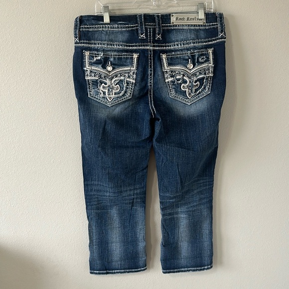 Rock Revival Women's Cadeau Easy Crop Capri Jeans Size 31 Dark Wash - Picture 10 of 16